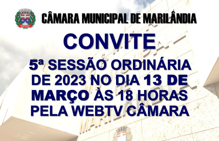 Convite Para A Pr Xima Sess O C Mara Municipal De Maril Ndia